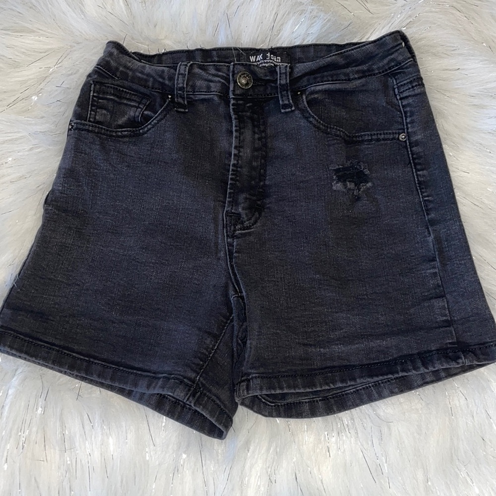 Black jean shorts